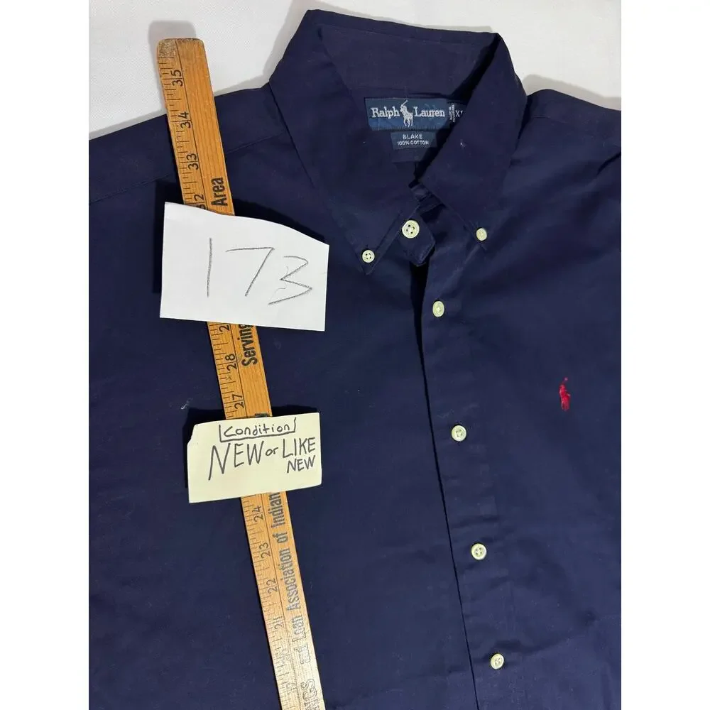 Polo Ralph Lauren Blake Blue Button Down Shirt Size XL 28x34